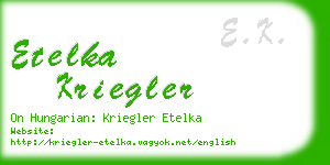 etelka kriegler business card